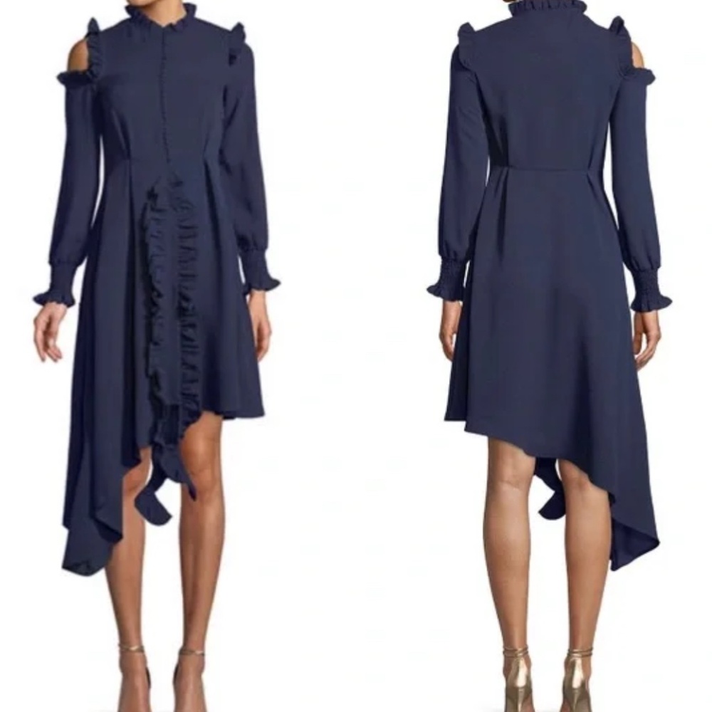 Asymmetric ruffle dress